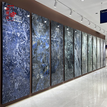 新款大板电视背景墙900*2700客厅简约拿破仑黑色亚马逊绿奢石岩板