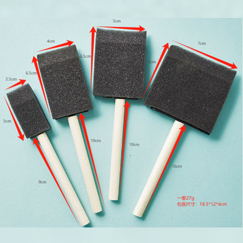 Mango de madera cabeza de hongo esponja pincel niños diy pintura esponja sello pinturas pinturas de graffiti pincel de arte espuma pincel de pintura