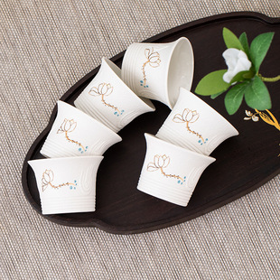Tea Cups, 6 Pieces, Ceramic Kung Fu Tea Set, Celadon Purple Sand Ice Cracked Glaze Pattern Six-Color Cups, Free Shipping