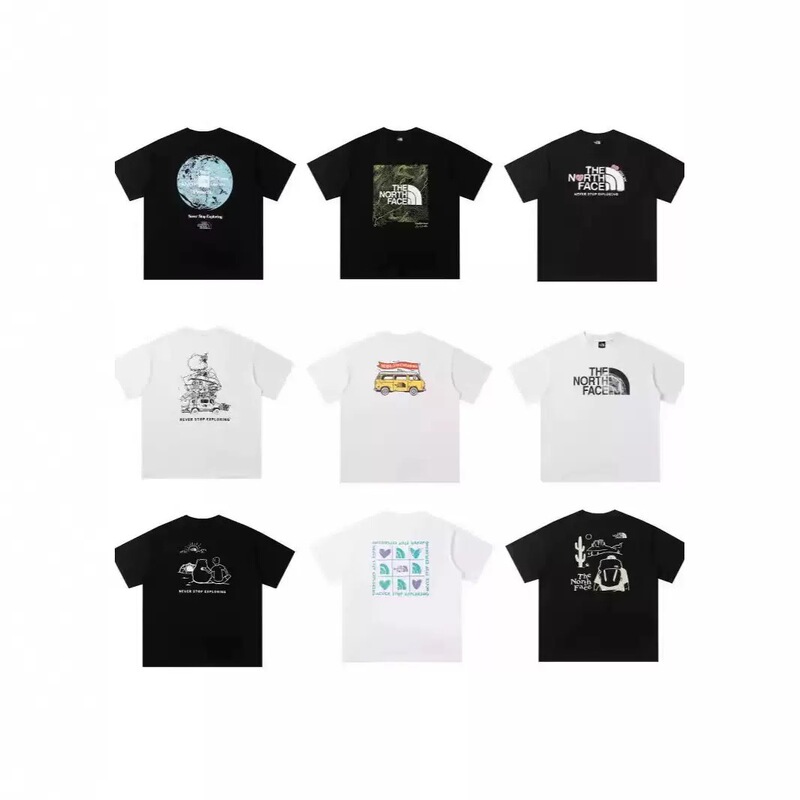 Summer Tnf North Face Outdoor Exploration Series Short-Sleeved 260g Pattern Letter Printed T-Shirt Trendy Tops for Men and Women Couples Summer Tnf North Face Outdoor Exploration Series Short-Sleeved 260g Pattern Letter Printed T-Shirt Trendy Tops for Men and Women Couples