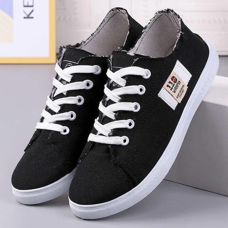 Dropshipping Spring and Summer New Lightweight Denim Student Shoes, Running Shoes for Women, Lace-Up Low-Cut Sports Shoes for Women