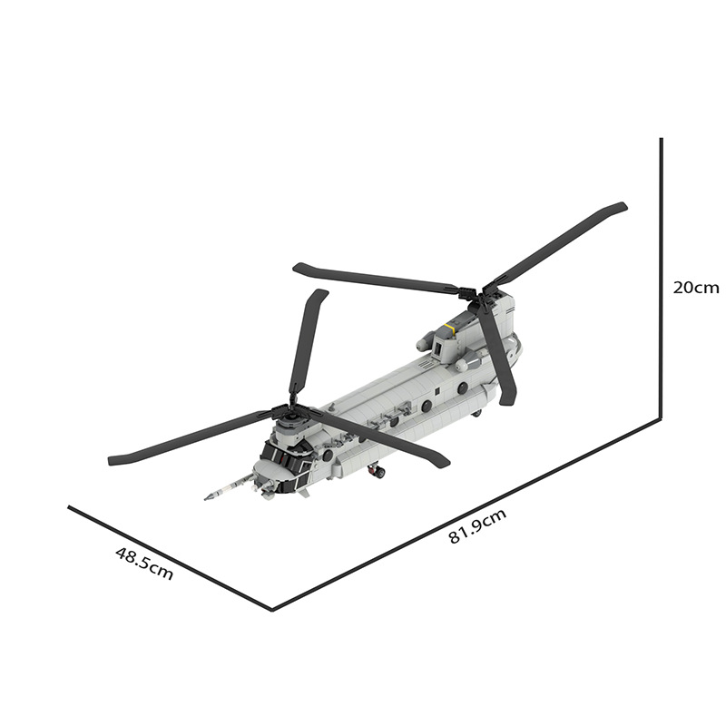 Military CH-47 Chinook Transportation Helicopter Model Block