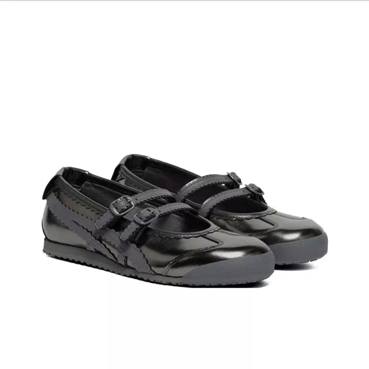 Балетки Mary Jane Onitsuka Tiger Mexico 66 TGRS — ретро повседневные, ремешки в стиле Mary Jane