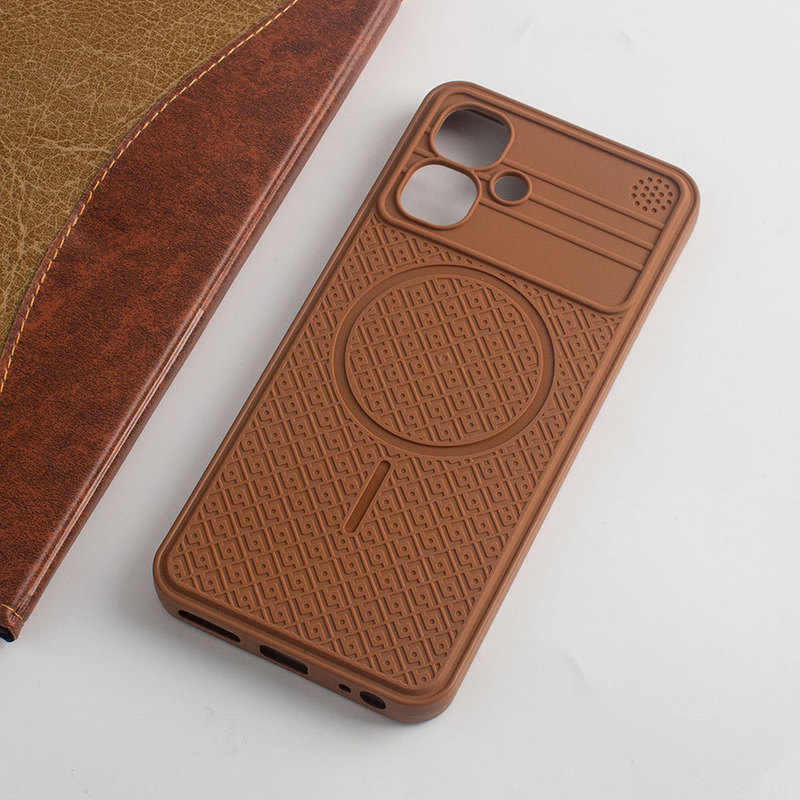 Suitable for African Itel Transsion Tecno Pop10 Non-Magnetic Anti-Slip Lychee Pattern Large Window Tpu Phone Case
