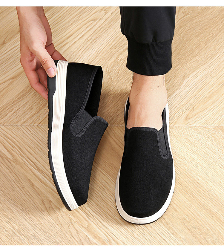 Giày lười nam vải bạt cổ thấp mũi tròn, thoáng khí nhẹ nhàng chống trượt — 26A Giày Vải Ngải Cứu [Đóng Hộp] chi tiết 16