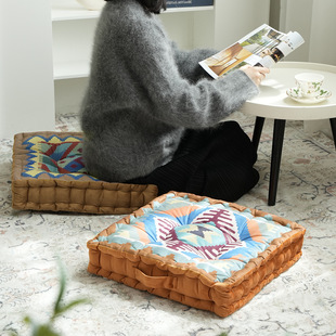 Moroccan style retro printed floor cushion thickened tatami cushion home chair cushion living room bedroom futon cushion