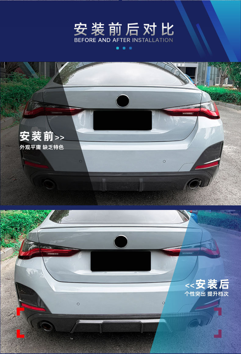 Suitable for BMW 4 Series G26 M Sport 2020+ MP model, dedicated rear lip spoiler for cross-border modification