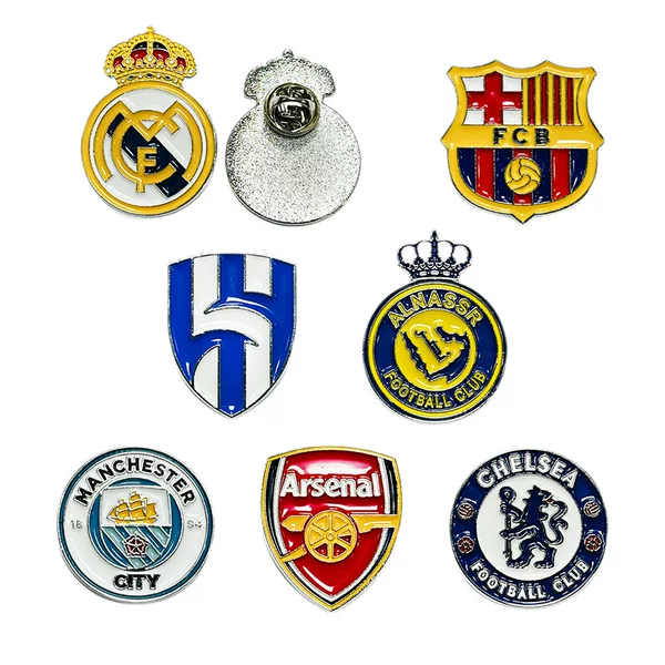 Football team emblem zinc alloy Barcelona Real Madrid Riyadh Crescent victory Arsenal Chelsea Premier League