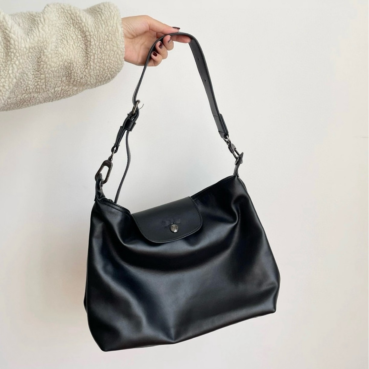Longjia New Hobo Cowhide Underarm Bag For Women Large Capacity Commuter Tote Soft Leather Handbag Shoulder Crossbody Bag - Thumbnail 2