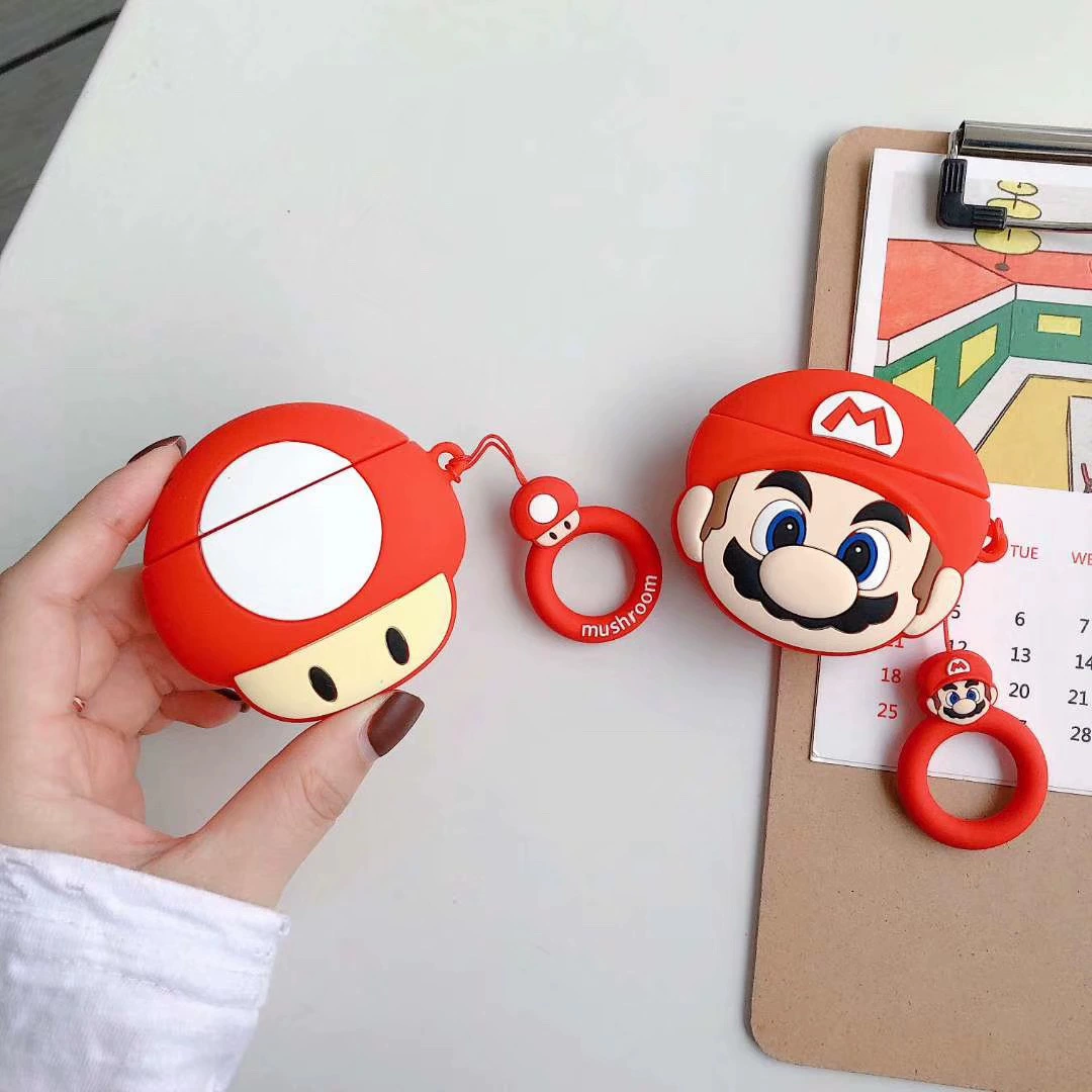 Apple, cartoon silicone protective case, compatible headphones, bluetooth