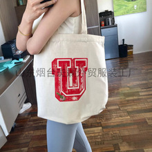 原工厂直供外贸服装45R吉它刺绣帆布包百搭帆布包斜跨包单肩包情L