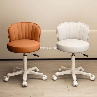 Beauty Salon Home Hairdressing Work Stool with Backrest Chair, Barber Shop Adjustable Rotating Pulley, Nail Salon