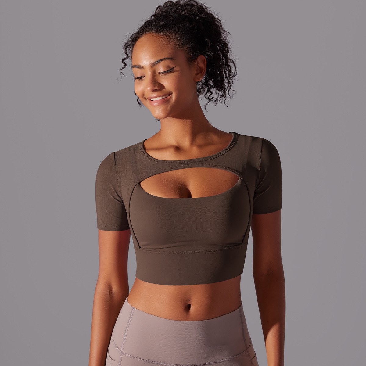 182g Weight Short Sleeve Sleeve Length Pullovers Placket Type Nylon, Spandex Fabric Type Short Top Length T-shirt Tops Type Yoga, Sports Occasion Round Neck Neckline Solid Color Pattern Women Gender Hollow Out Craft Fitness Sport Style Solid Color Nylon Spandex Round Neck Hollow Out Active Tops T-shirt 6
