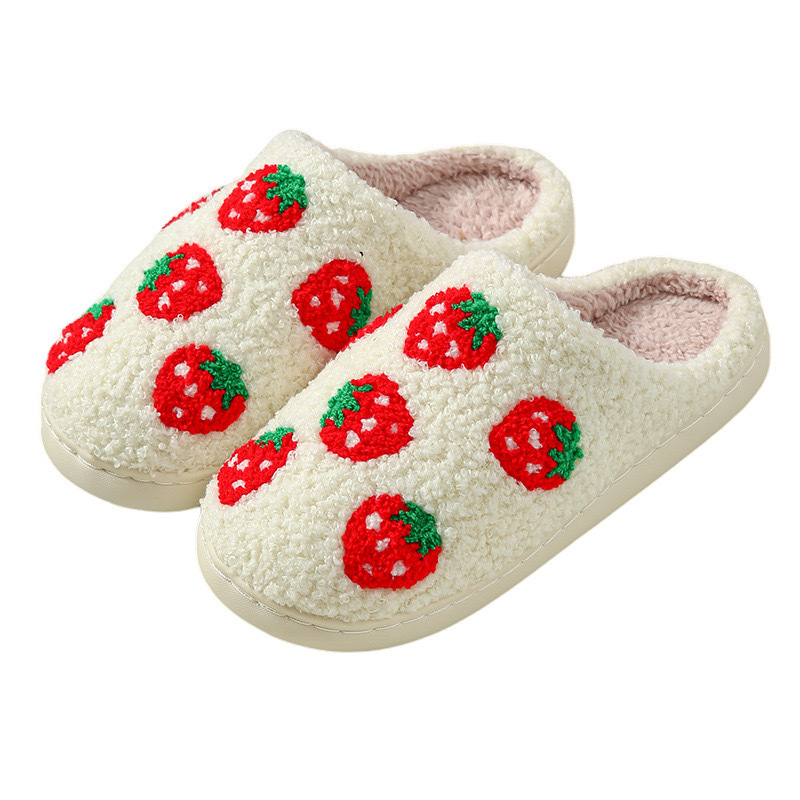 新しいクリスマスヘラジカイチゴキノコハロウィンスマイルコットンスリッパクロスボーダー卸売スマイリーフェイスファースリッパ|undefined