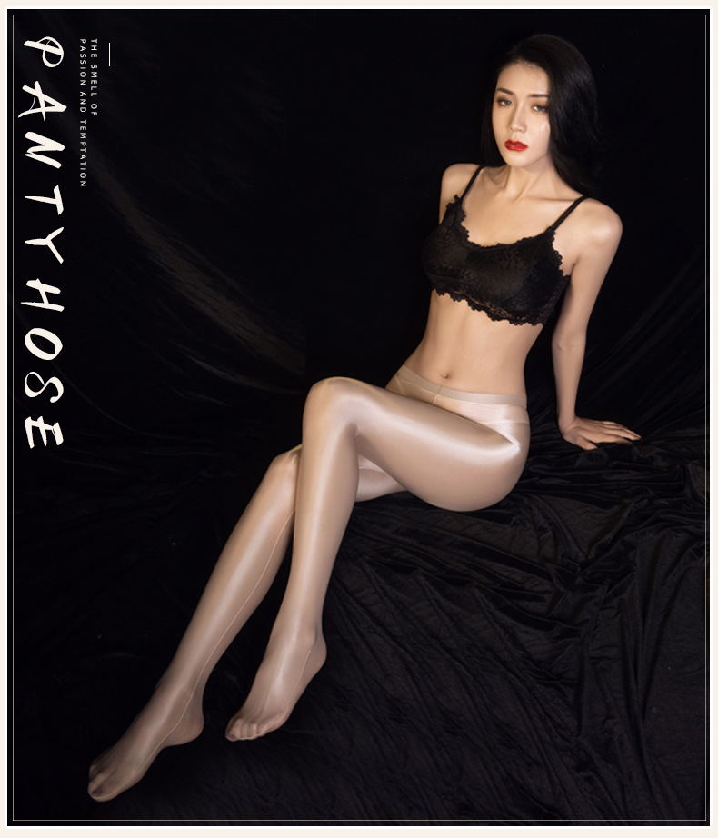 Tear-Resistant Open-Crotch Silk Stockings, Black Sheer Hosiery for Women, One Size — detail image 15