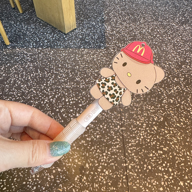 可爱卡通小猫圆珠笔按动中性笔高颜值少女心软萌写字笔|undefined