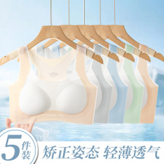 发育期少女内衣女高中生文胸罩无痕冰丝运动背心儿童学生透气抹胸