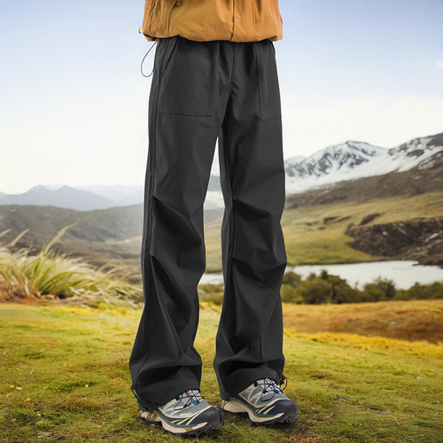 2025 Spring New Black Outdoor Waterproof Hiking Pants Men's Softshell Windproof Rainproof Trekking and Mountaineering Work Pants