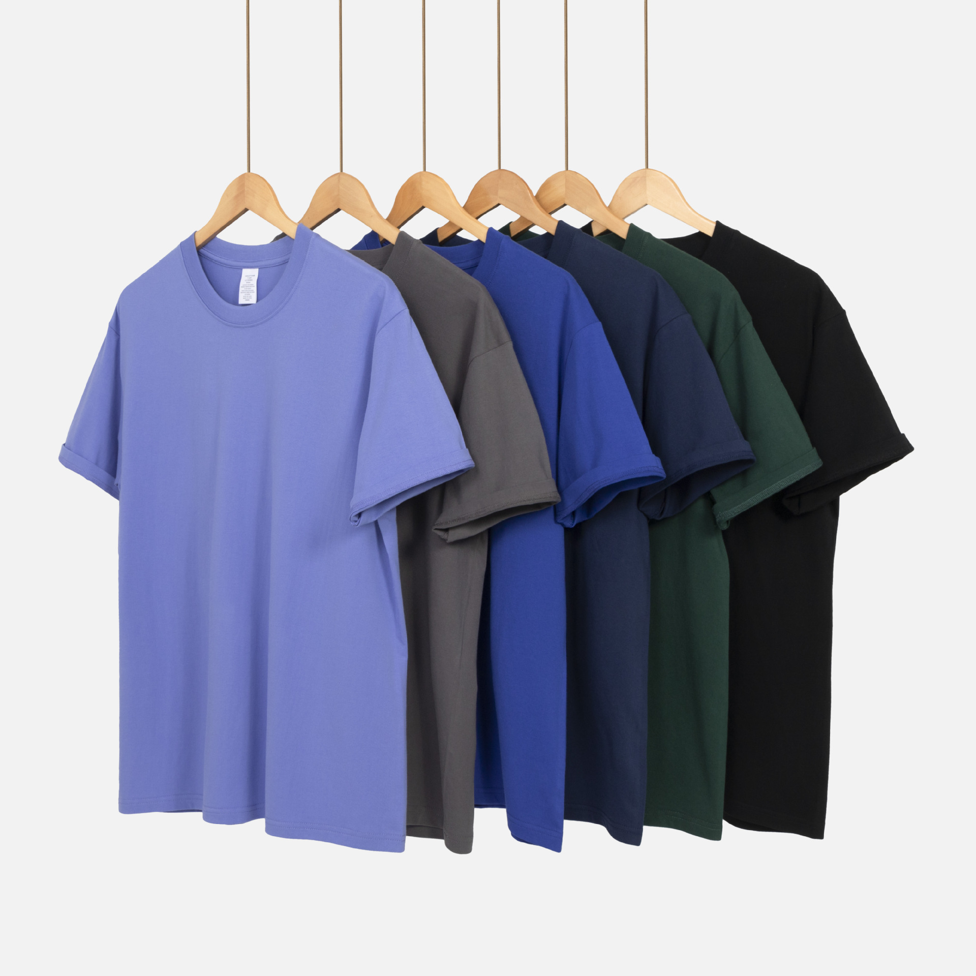 Camiseta de Verano para Mujer, 230g, Algodón Puro, Manga Corta, Holgada, Color Sólido, Camiseta Básica, Transpirable y Cómoda para Hombre