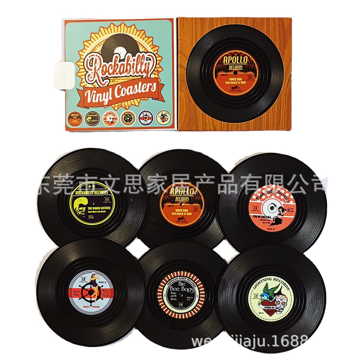 复古CD唱片杯垫桌垫咖啡垫黑胶CD retro vinyl coasters餐垫批发