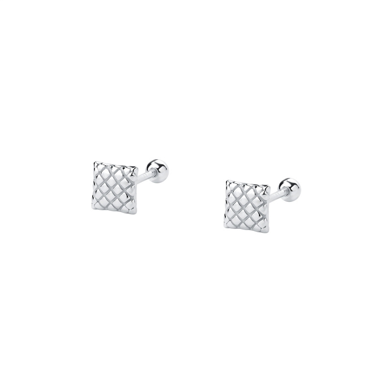 French style small fragrant button for women, 999 pure silver, fashionable and versatile, screw on foot silver earrings_voghion.com