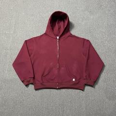 AKIMBO CLUB zip hoodieジッパーとベルベットの純色の男女のゆるいカーディガンのコート