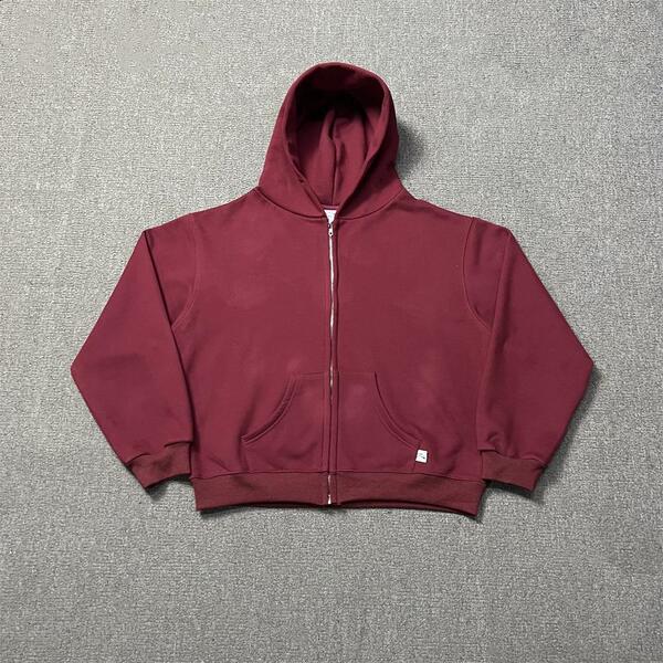 Solid color warm sweatshirt with zipper