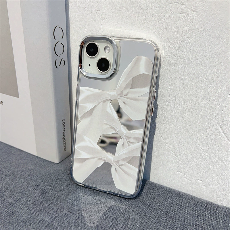 Яблоко, совместимо с iPhone 13 белого цвета с бантом, iPhone13 Pro, милый чехол для телефона, iPhone, защита от падения