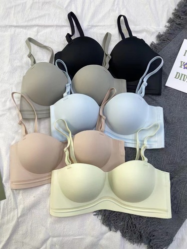 Seamless three-dimensional push-up non-slip underwear for women with small breasts, sexy and beautiful back, one-cup bra without rims, film cup