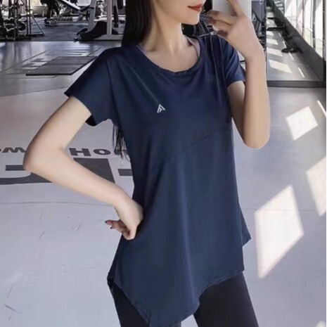Yoga Clothing Women's Summer New Short-sleeved Mid-length Slimming Hip Covering Breathable Outer Wear Fitness T-shirt Sports Top Yoga Clothing Women's Summer New Short-sleeved Mid-length Slimming Hip Covering Breathable Outer Wear Fitness T-shirt Sports Top
