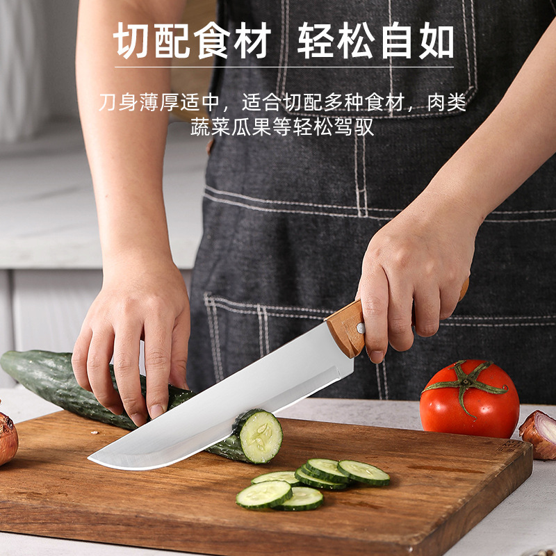 En stock mango de madera cuchillo de fruta hogar cuchillo de fruta de acero inoxidable cocina cuchillo multifuncional cuchillo mango cuchillo de carne