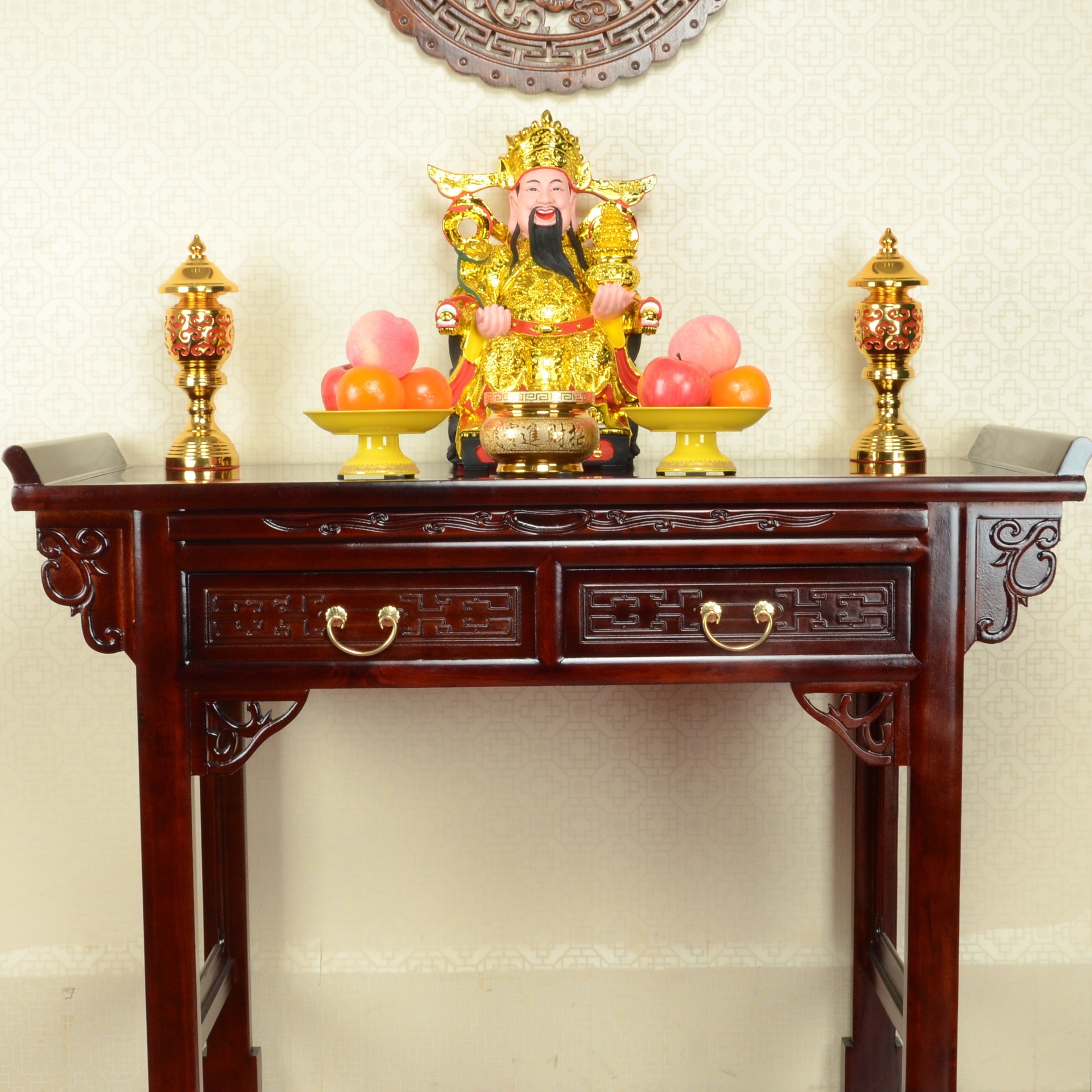 Solid Wood Offering Table for Home Use, New Chinese Style Altar for Living Room, Small Incense Table