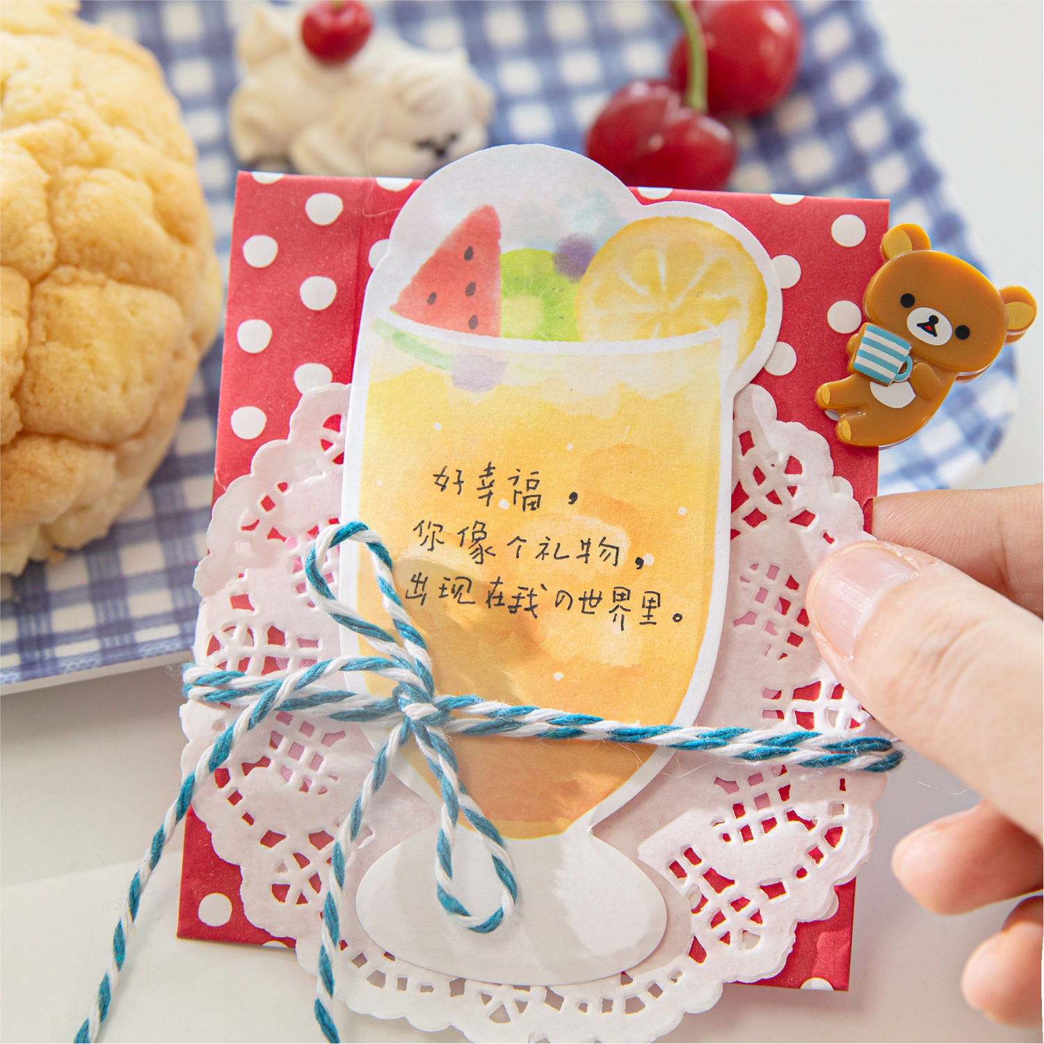 Notas adhesivas de papel kraft blanco Mo, tardes, casa de té, tema de ocio, notas de mensajes, notas, notas adhesivas de bricolaje