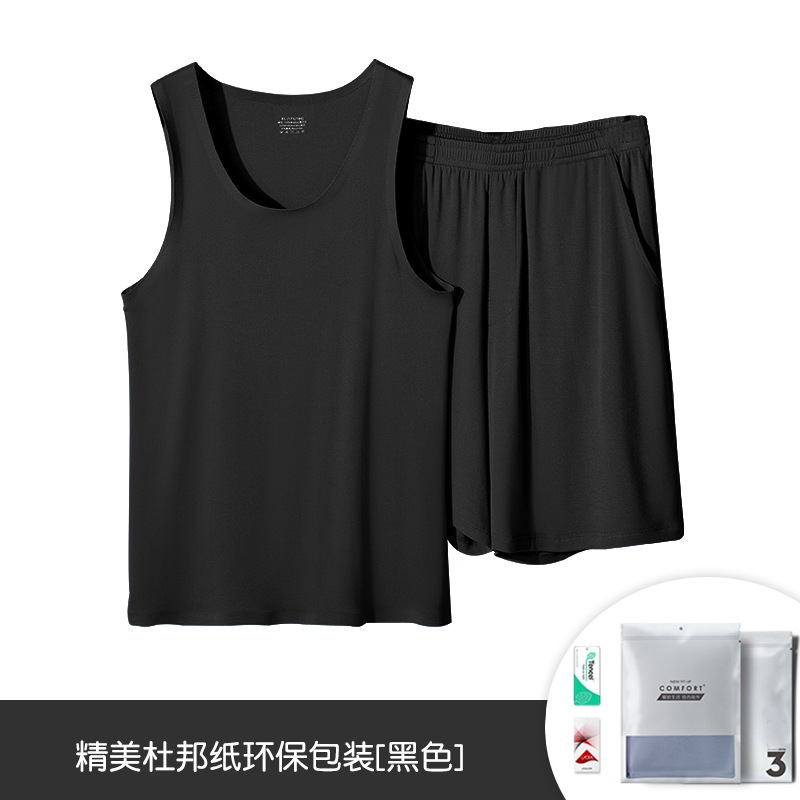 80 de Seda Hielo modal primavera y verano los hombres pijamas traje chaleco pantalones cortos delgada que basa puede ser usado fuera en stock