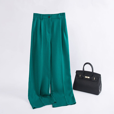 高珂2022秋冬新款大长腿垂顺不易皱显瘦高腰通勤阔腿裤女法式休闲|ru