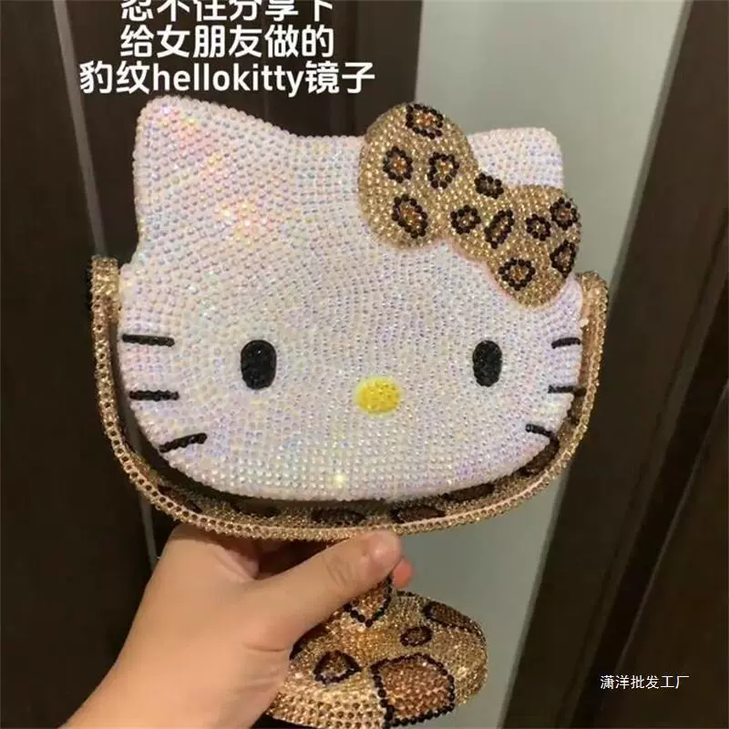 Hello Kitty, зеркало для студентов, инкрустированное бриллиантами, DIY, подарок на день рождения