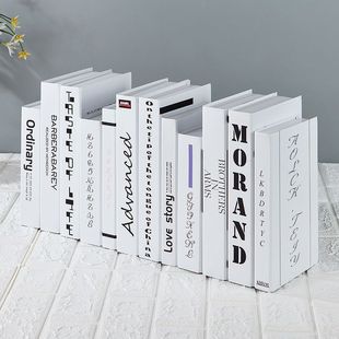 Modern White English Fake Book Decorative Ornaments Artificial Book Props Book Living Room Study Decoration Book Model Hotel Sample
