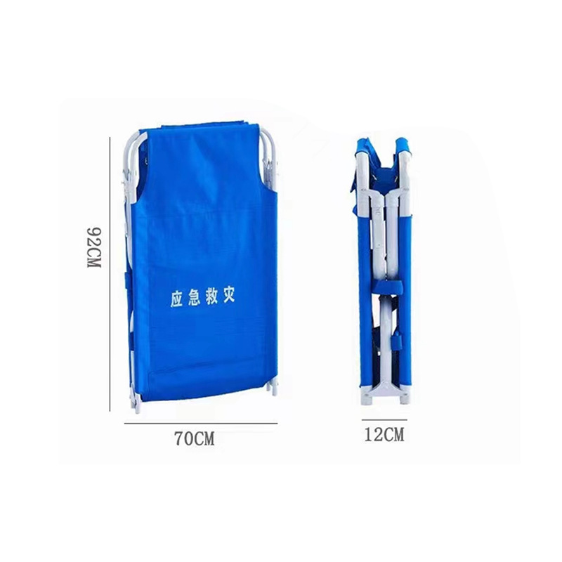 Pengyuan portátil acero y plástico civil cama de alivio de desastres azul plegable al aire libre multifuncional cama de marcha ligera cama de acompañante al por mayor