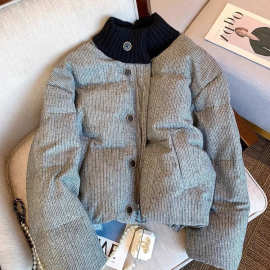 韩版立领夹棉加厚棉服女2025季新款感复古面包服保暖外套