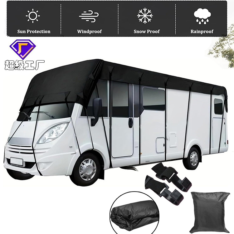 420D Oxford tela RV cubierta de techo impermeable RV ropa de protección solar camping remolque de la mitad de cubierta