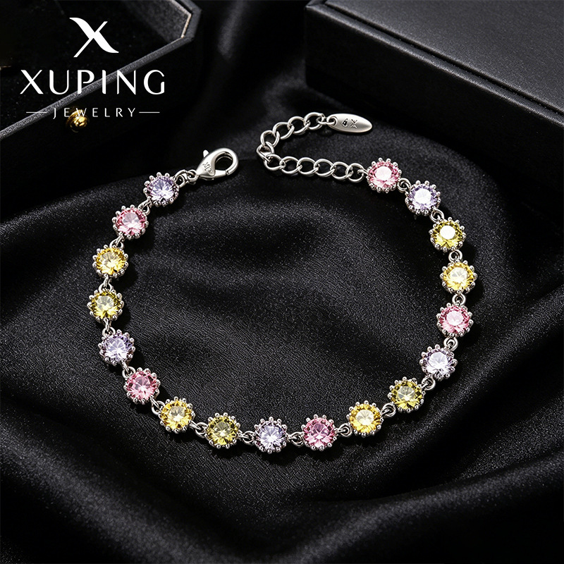 Xuping colección de color Bao viento dulce pulsera de flores de sol simple y lujoso temperamento elegante aleación de cobre chapado joyería blanca
