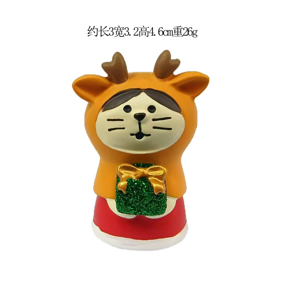 노란 사슴 머리 스카프 크리스마스 고양이