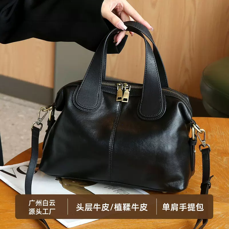佰缔皮具女包2025新款高级感手提包头层牛皮斜挎包大容量通勤单肩