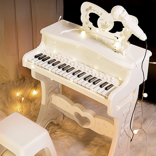 Children's music piano toy multi-functional electronic piano with microphone for beginners to practice playing the piano and send it as a gift to girls