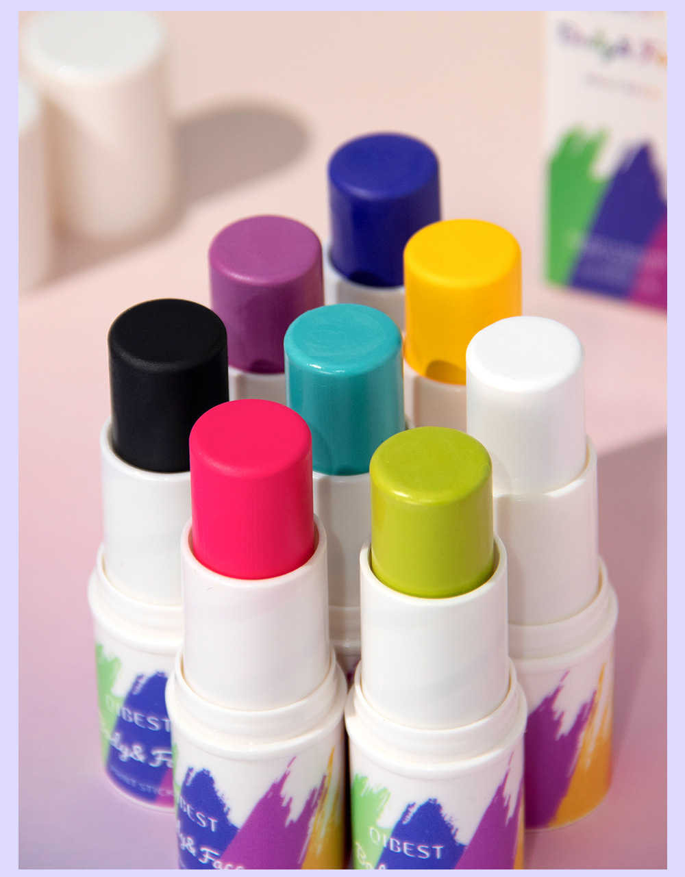 QIBEST body and face painting Stick, natural and three-dimensional contour modification, brightening skin tone, washable face painting pen undefined