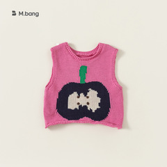 Beibeicheng Korean version of Apple children's vest girls spring sweaters children's vests spring and autumn baby girl clothes children's clothing