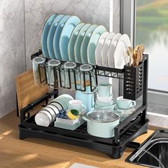 アマゾンの食器収納棚家庭用の水切りと箸の食器箱のテーブルの上の台所の水槽の食器棚