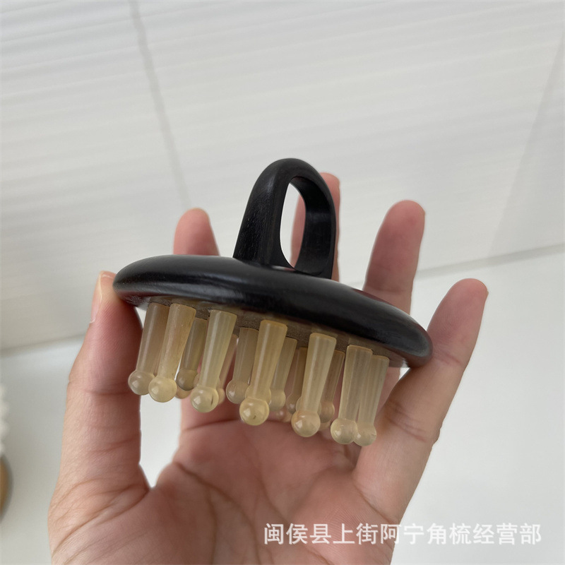 Ebony Wood Meridian Massage Comb 28 Teeth Ring Finger Scalp Comb for Head Therapy Salons Portable specifications