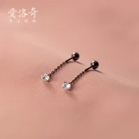 S925 Серебряные короткие женские серьги в Корейском стиле с одним бриллиантом и бусинами, Женские Простые Летние серьги-нити G9511
