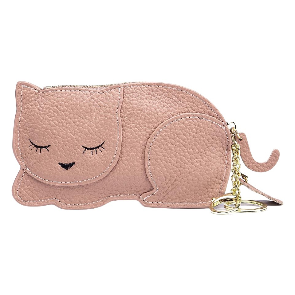 Lindo gato de la celebridad de Internet ultrafino monedero de la moneda en vivo suministro de Internet celebridad bolso clave de cuero genuino mini bolso de La Moneda ins